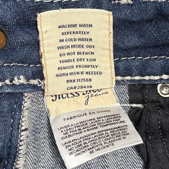 Miss Me Jeans Sz 27 Skinny Flap Pockets Rhinestone Y2K Low Rise Bling Embroidery - Picture 12 of 12